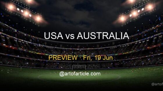 USA vs Australia · TV & Kickoff ET · Group D